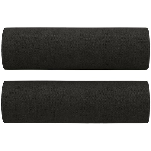  3-dijelni set sofa s jastucima crni od mikrovlakana Slike