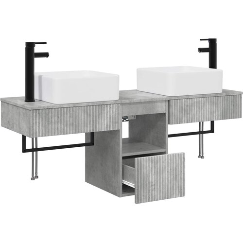  Set namje&amp;scaron;taja za kupaonicu 3 kom. Betonska siva 50 x 41 x 56 cm Slike