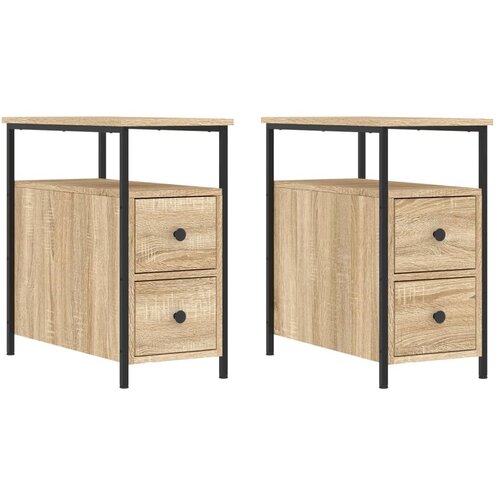 Maison Chic Dvo delni komplet Nočne omarice - Nočne mize sonoma hrast 30x60x60 cm inženirski les, (21688722) Slike