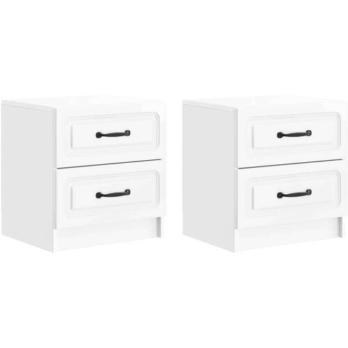  Noćni ormar 2 pcs Bijela visokog sjaja 43 x 34 5 x 44 5 cm Cene