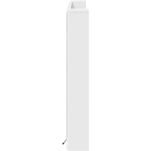  Krevetna ploča s LED-om s policom Bijelo 160 x 16 5 x 103 5 cm - Bijelo 160 cm Slike