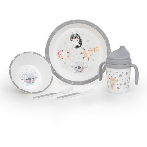 Interbaby set za jelo 5/1 Akvarel Sivo Slike