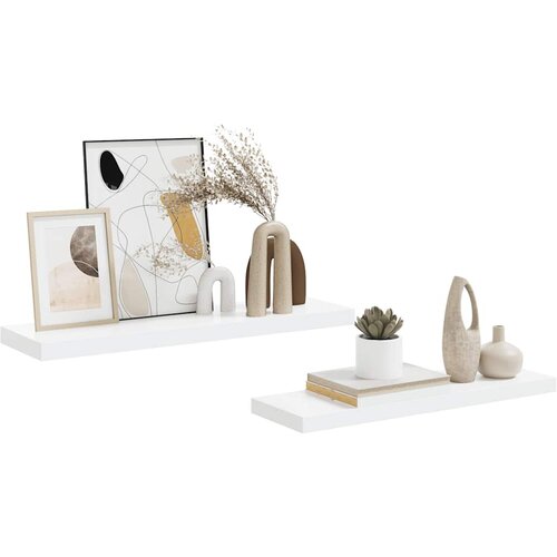  Plutajuće zidne police 2 kom sjajne bijele 80x23,5x3,8 cm MDF Slike