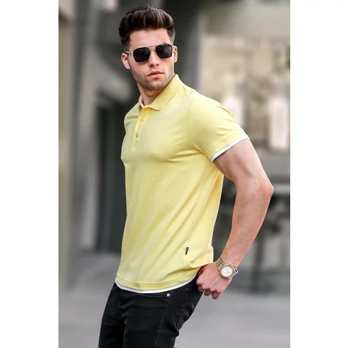 Madmext Basic Yellow Polo Neck T-Shirt 5885