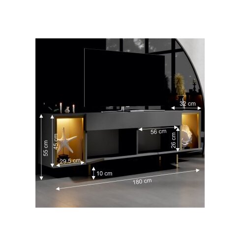 Hanah home TV polica Zenith Anthracite Gold Slike