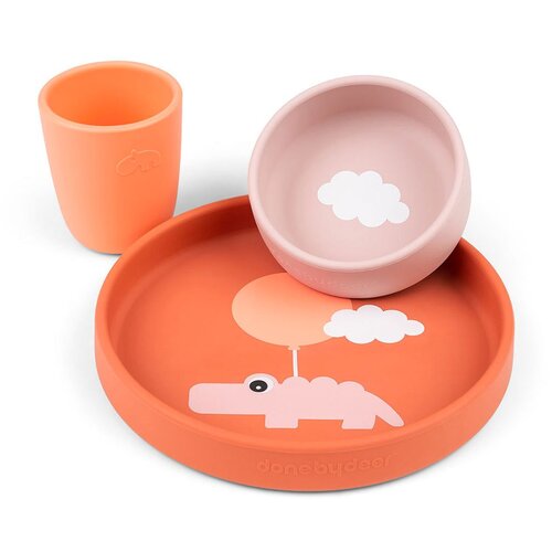 Done By Deer silikonski set za jelo happy clouds papaya Cijene