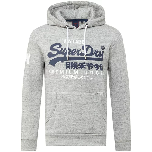 Superdry Sweater majica noćno plava / siva melange / bijela
