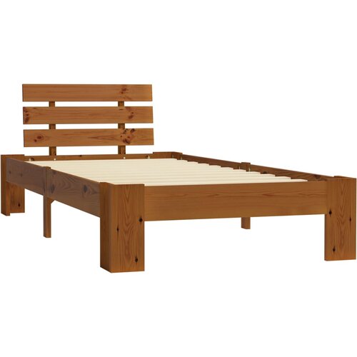 Maison Chic Postelja za odrasle - Posteljni Okvir medeno rjav iz trdne borovine 100x200 cm, (22082538) Slike