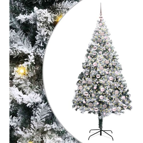 VidaXL Umjetno božićno drvce s 300 LED svjetlima Zelena 210 x 135 cm Slike