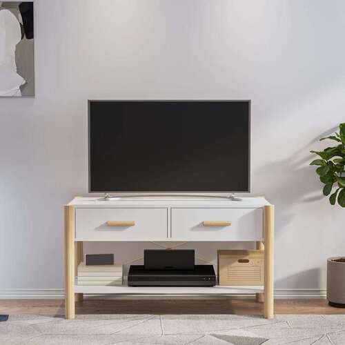 TV ormarić bijeli 82 x 38 x 45 cm od konstruiranog drva Slike