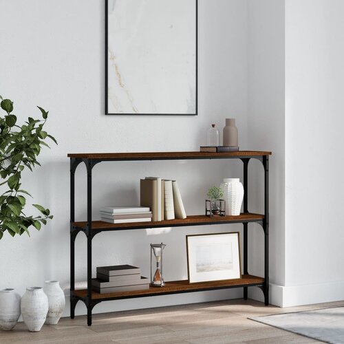VidaXL Konzolni stol boja hrasta 100 x 22 5 x 75 cm konstruirano drvo Slike