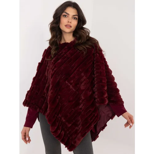 Wool Fashion Italia Poncho-AT-PN-2347.68-burgundy