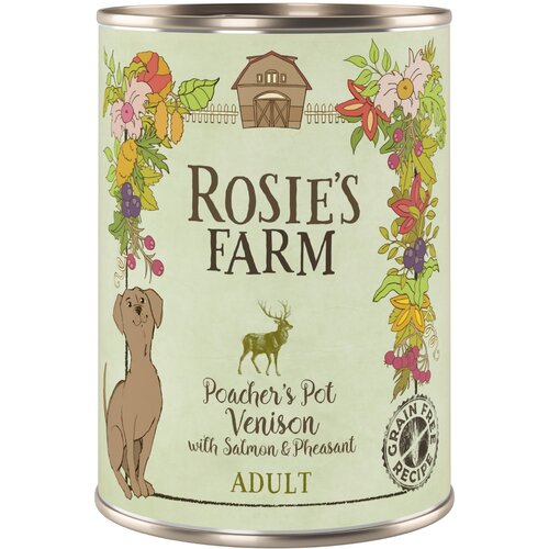  Varčno pakiranje Rosie's Farm Adult 24 x 400 g - Divjačina & fazan z lososom Cijene