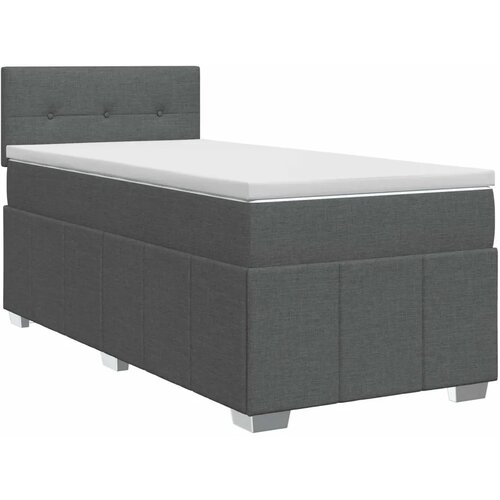  Boxspring krevet s madracem Tamnosiva 90 x 200 cm Tkanina - Tamnosiva 90 x 200 cm Pro&amp;scaron;iveno gumbima Slike