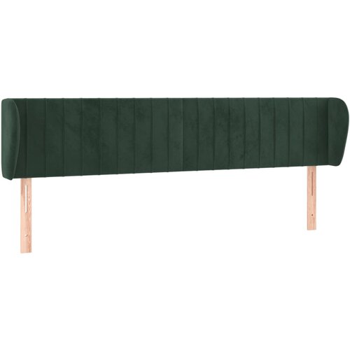 VidaXL Vzglavje z u&amp;scaron;esi temno zeleno 183x23x78/88 cm žamet, (20936293) Slike