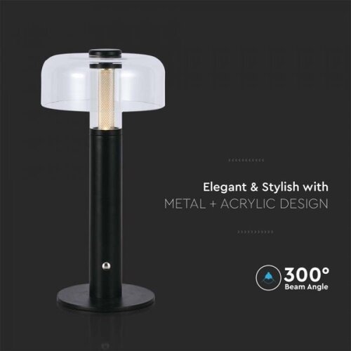  LED prigu&amp;scaron;iva punjiva stona lampa LED/1W/5V 3000K 1800 mAh crna Slike