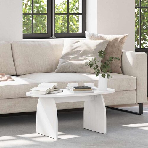  Kava Stol Bijelo 80 x 40 x 35 cm Čvrsto borovo drvo Cijene