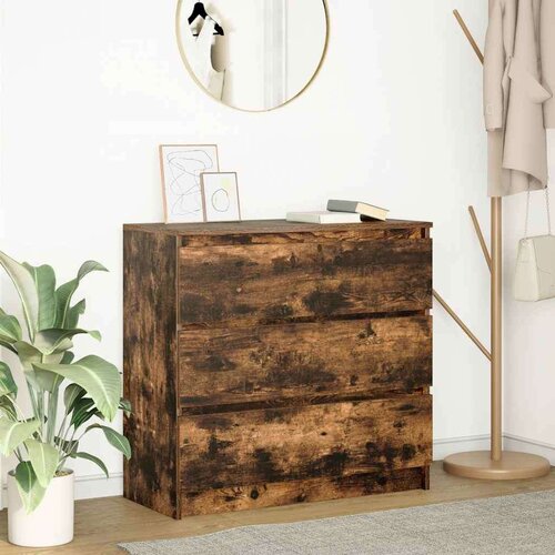  Komoda boja dimljenog hrasta 80x35x76 cm konstruirano drvo Cijene
