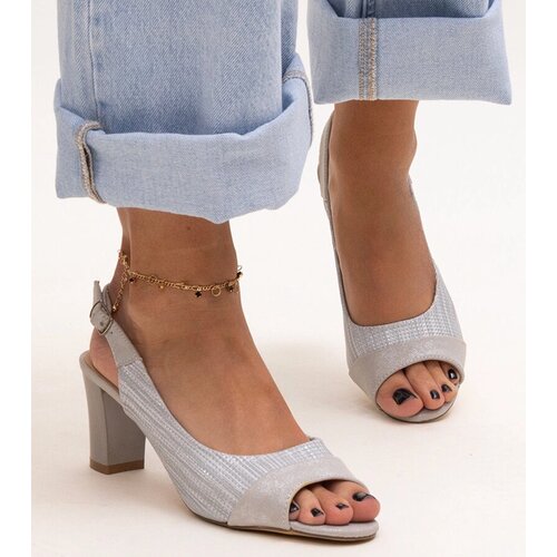 Gemre Silver sandals with leather insole Myrle Cene