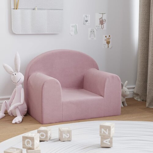 VidaXL Dječja sofa ružičasta od mekanog pli&amp;scaron;a Slike