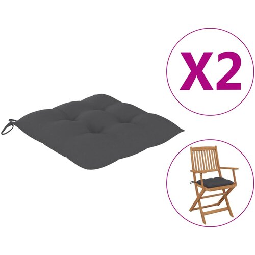 VidaXL Jastuci za stolice 2 kom antracit 40 x 40 x 7 cm od tkanine Slike