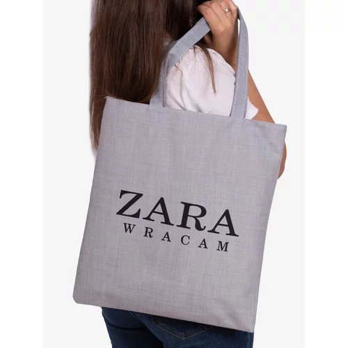 SHELOVET Fabric bag with the inscription gray
