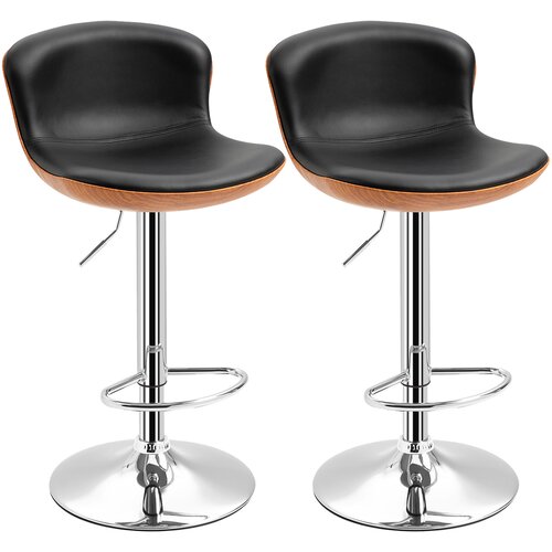 HOMCOM barski stol umetno usnje, kovina 46&Scaron; x 53,5G x 85 106V cm Črn+Srebrn, (5000242628) Cene