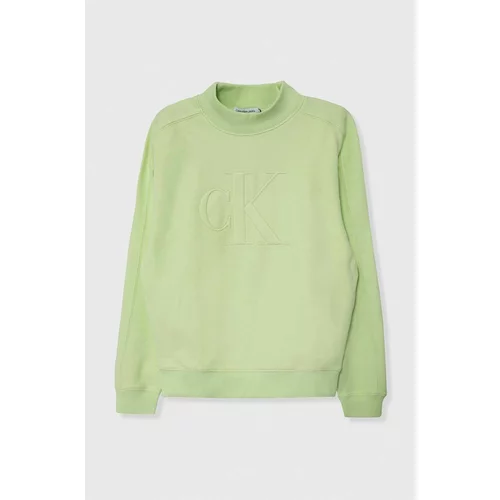 Calvin Klein Jeans Dječja dukserica boja: zelena, s aplikacijom