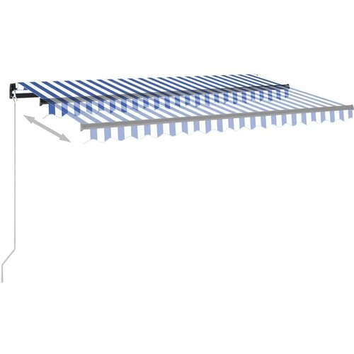 VidaXL tenda na ručno uvlačenje 400 x 350 cm plavo-bijela Slike