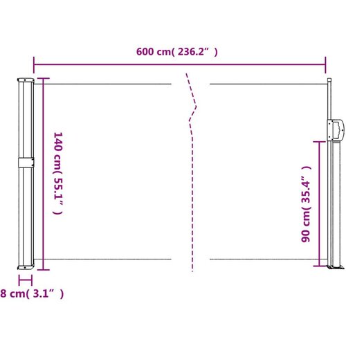  Uvlačiva bočna tenda tamnozelena 140 x 600 cm Slike