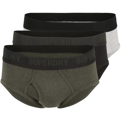 Superdry Slip siva / zelena / crna