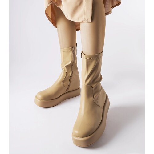 Gemre Beige platform ankle boots Shadid Cene