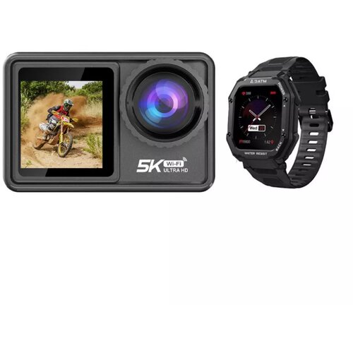 Moye OUTLET Venture 5K Duo Action Camera + Kairos Smart Watch Black (Oštećena Ambalaža) Cene