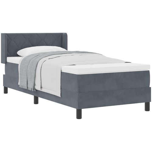 VidaXL Box Spring Krevet s Madracem Tamno Siva 100x200 cm Bar&amp;scaron;un Slike