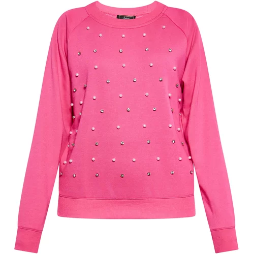 faina Sweater majica roza / prozirna / biserno bijela