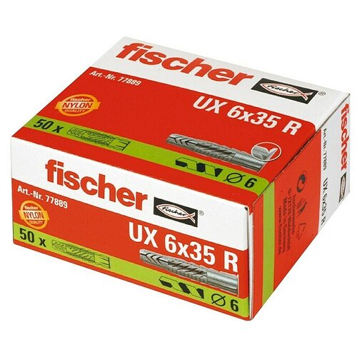 Fischer Univerzalni zidni vložek (Premer zidnega vložka: 6 mm, Dolžina zidnega vložka: 35 mm, Z robom, 50 kos) Cene
