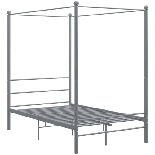 Maison Chic Posteljni okvir - Dvoposteljna postelja - Zakonska postelja z ogrodjem za baldahin siv kovinski 120x200 cm, (21695233) Cene
