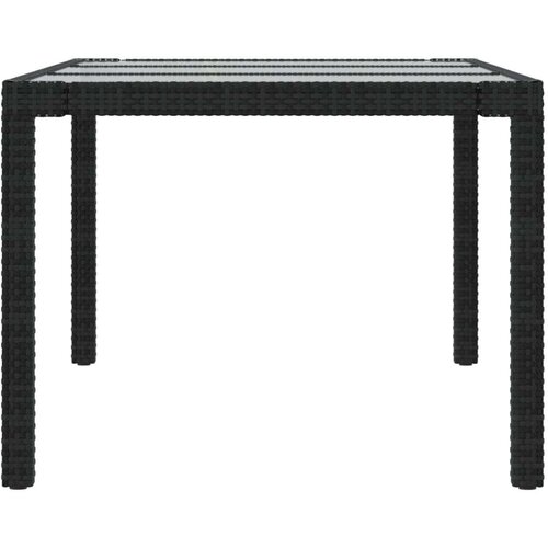 VidaXL Vrtni stol crni 190x90x75 cm od kaljenog stakla i poliratana Slike