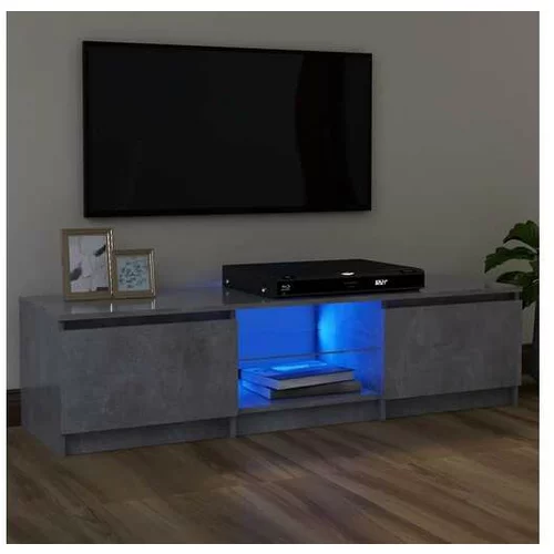  TV omarica z LED lučkami betonsko siva 120x30x35,5 cm