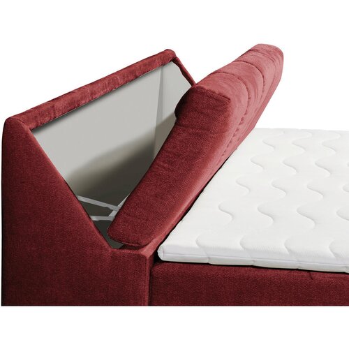 MID.YOU POSTELJA Z VZMETNICO 120 cm x 200 cm , tekstil, leseni material rdeča Slike