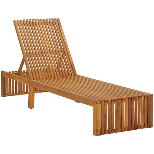 Maison Chic Ležalnik - Sončna ležalnik z blazino trden akacijev les, (22042801) Slike