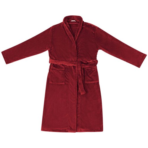  Bade mantil bez kapuljače Bordeaux Crvena s Flanel Slike