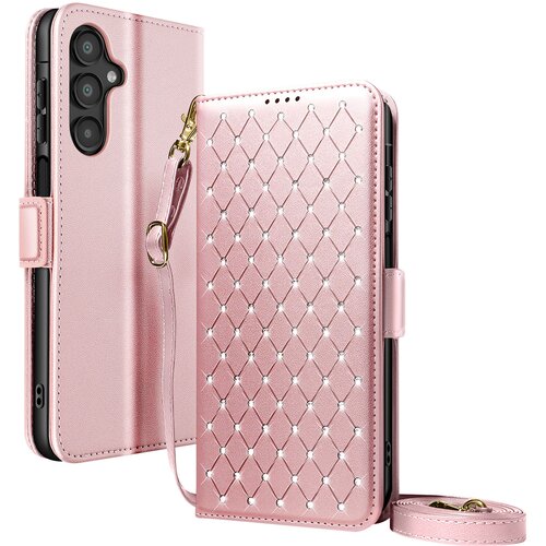 AVIZAR Etui za Galaxy A16 / A26 / A17 anti-RFID z naramnico in trakom, Roza, (5000274272) Cene