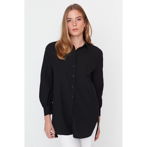Trendyol Black Slit Woven Shirt Slike