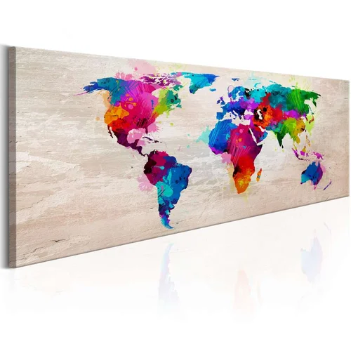  Slika - World Map: Finesse of Colours 120x40