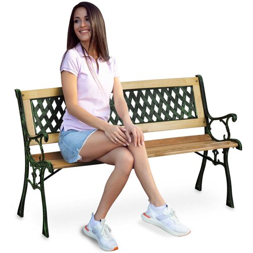 Sofotel Stylish Garden Bench with Backrest - Modern Sofa for Outdoor Relaxation 124 x 74 x 43 cm, (21740313) Cene