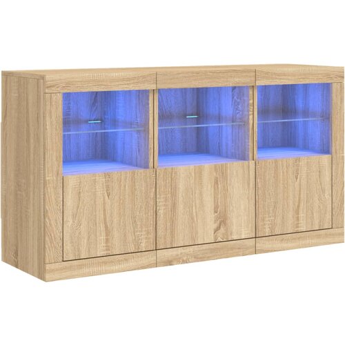 Maison Chic Komoda - Predalnik z LED lučkami sonoma hrast 123x37x67 cm, (21720609) Cene