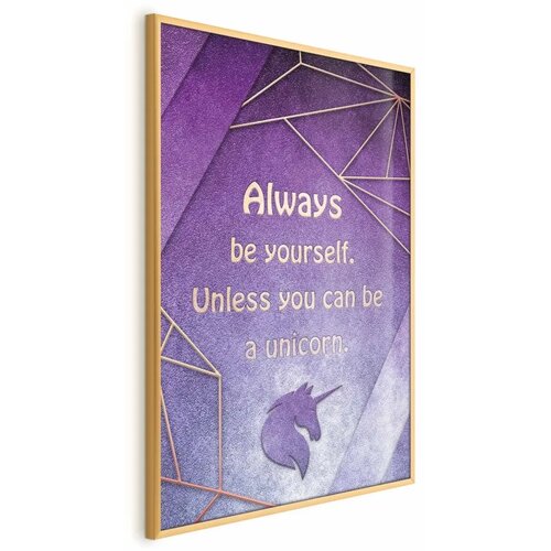  Plakat - Be Yourself 60x90 Zlatni okvir Cene