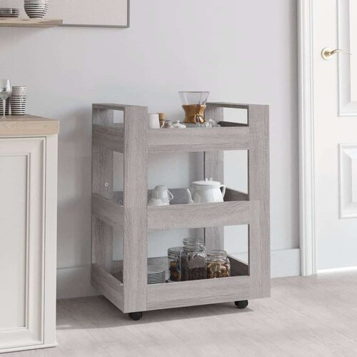  Kolica siva boja hrasta 60x45x80 cm konstruirano drvo Cijene