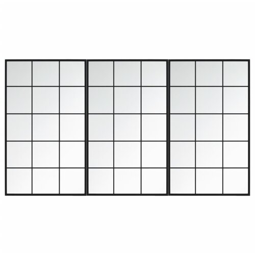 Maison Chic 3 kosi stenskega ogledala - kozmetično ogledalo črno 100x60 cm kovinsko, (21697934) Cene